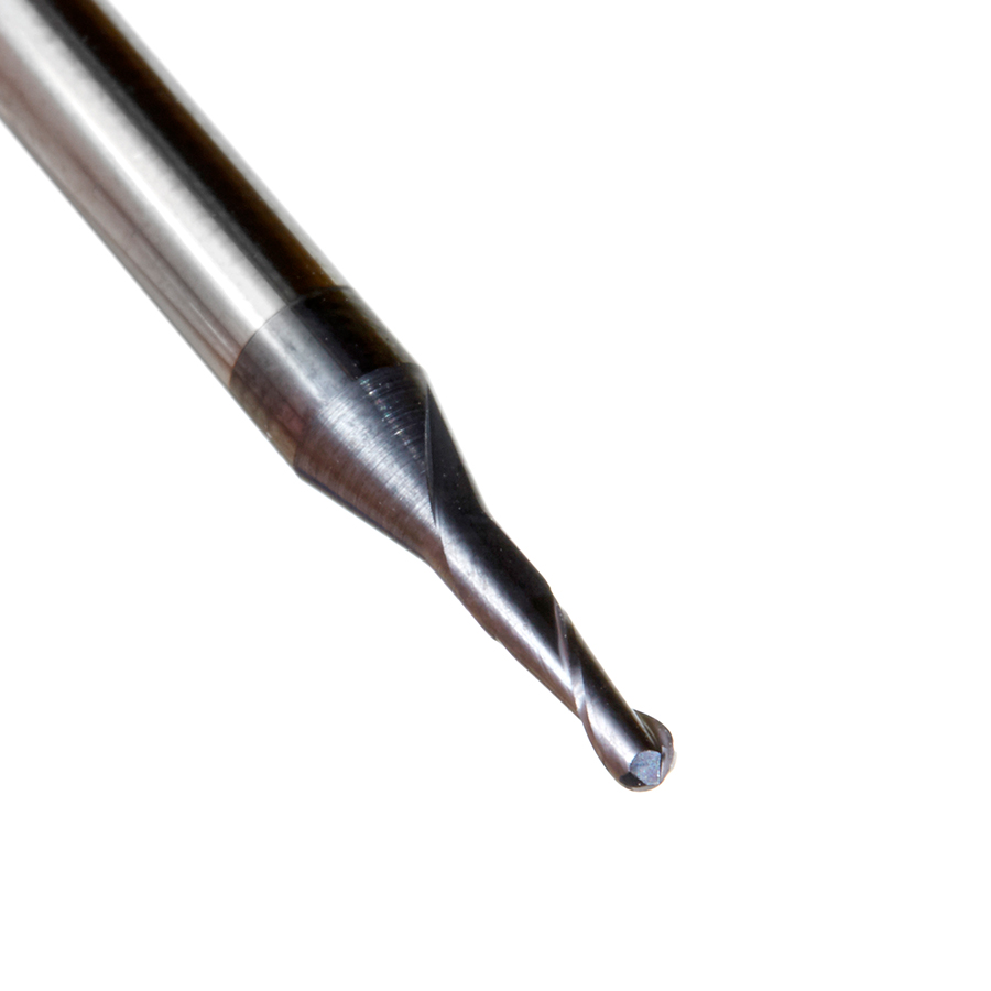 51748 AlTiN Coated CNC Steel, Stainless Steel & Composite Ball End Mini Mill 0.055 Dia x 0.267 x 1/8 Shank