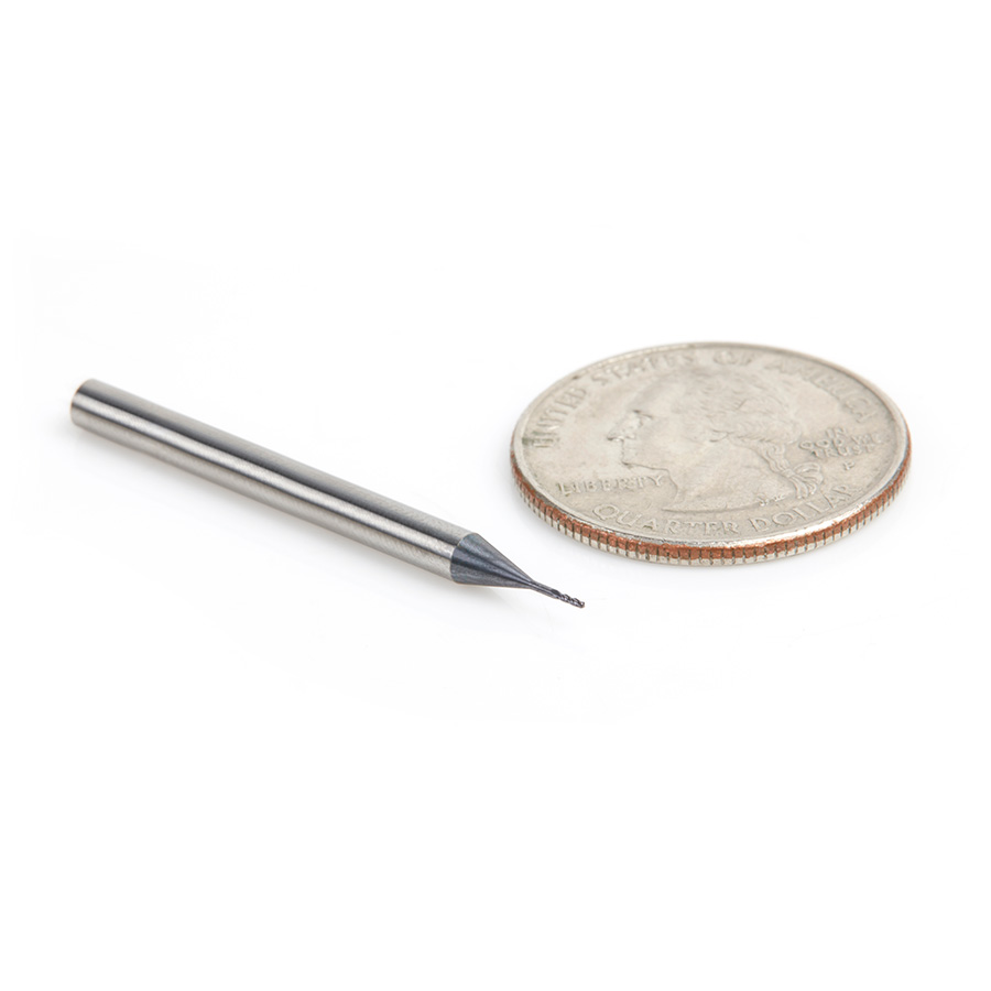 51752 AlTiN Coated CNC Steel, Stainless Steel & Composite Ball End Mini Mill 0.020 Dia x 0.060 x 1/8 Shank