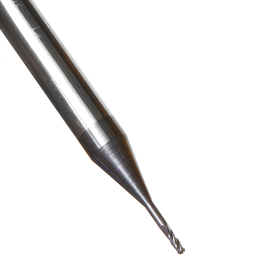 51753 AlTiN Coated CNC Steel, Stainless Steel & Composite Ball End Mini Mill 0.025 Dia x 0.075 x 1/8 Shank