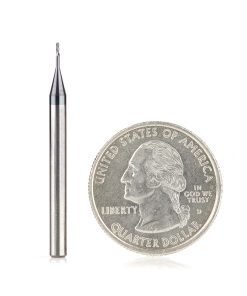 51753 AlTiN Coated CNC Steel, Stainless Steel & Composite Ball End Mini Mill 0.025 Dia x 0.075 x 1/8 Shank