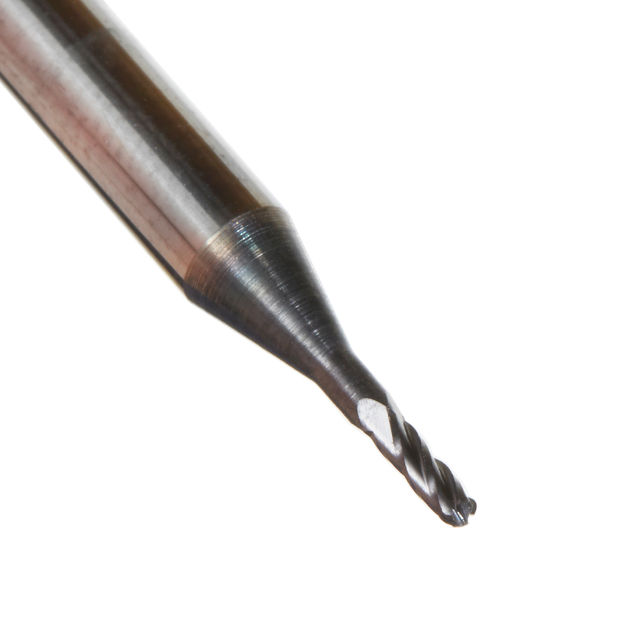 51756 AlTiN Coated CNC Steel, Stainless Steel & Composite Ball End Mini Mill 0.040 Dia x 0.120 x 1/8 Shank