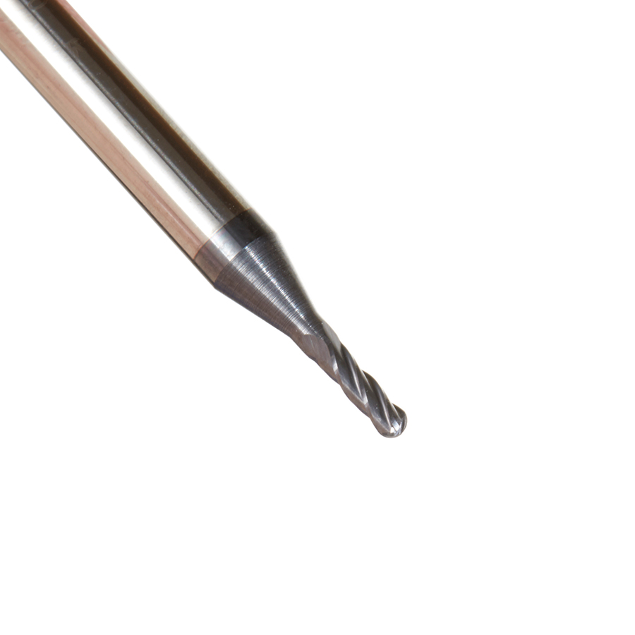 51758 AlTiN Coated CNC Steel, Stainless Steel & Composite Ball End Mini Mill 0.050 Dia x 0.174 x 1/8 Shank