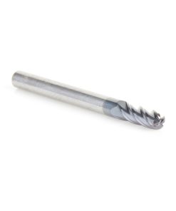 51792 High Performance Solid Carbide CNC Steel, Stainless Steel & Composite Cutting Variable Helix Spiral Ball Nose with AlTiN Coating 4-Flute x 1/8 Dia x 3/8 x 1/8 Shank x 1-1/2 Inch Long Up-Cut Router Bit/End Mill