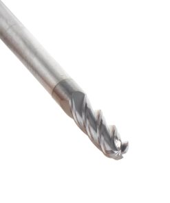 51792 High Performance Solid Carbide CNC Steel, Stainless Steel & Composite Cutting Variable Helix Spiral Ball Nose with AlTiN Coating 4-Flute x 1/8 Dia x 3/8 x 1/8 Shank x 1-1/2 Inch Long Up-Cut Router Bit/End Mill