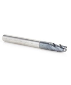 51794 High Performance Solid Carbide CNC Steel, Stainless Steel & Composite Cutting Variable Helix Spiral Ball Nose with AlTiN Coating 4-Flute x 3/16 Dia x 7/16 x 3/16 Shank x 2 Inch Long Up-Cut Router Bit/End Mill