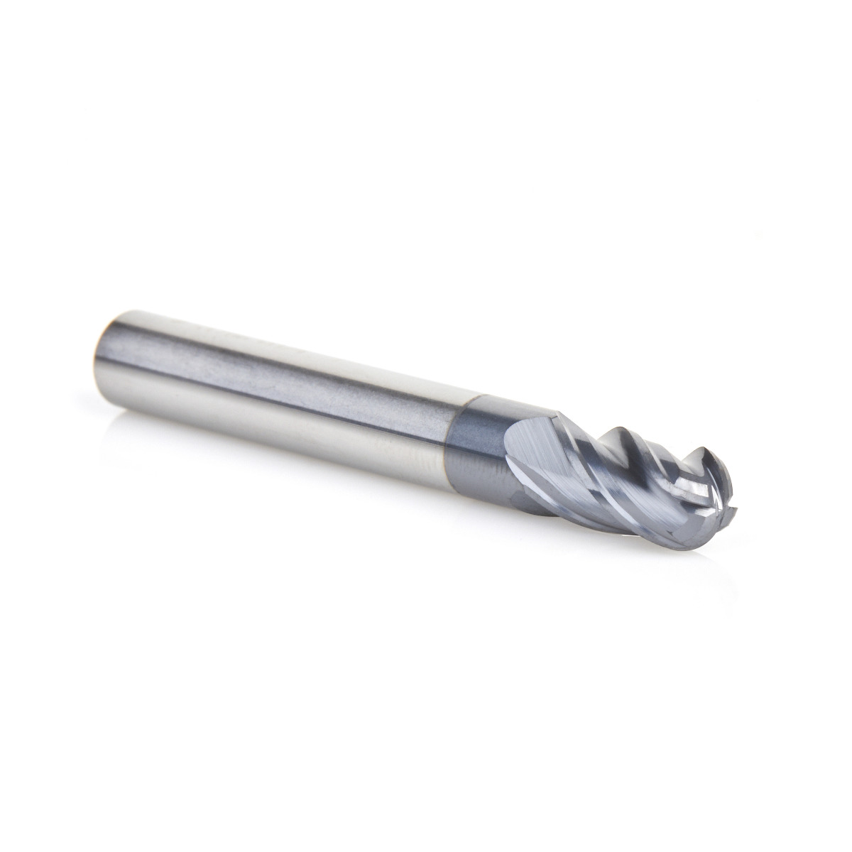 51796 High Performance Solid Carbide CNC Steel, Stainless Steel & Composite Cutting Variable Helix Spiral Ball Nose with AlTiN Coating 4-Flute x 1/4 Dia x 1/2 x 1/4 Shank x 2 Inch Long Up-Cut Router Bit/End Mill