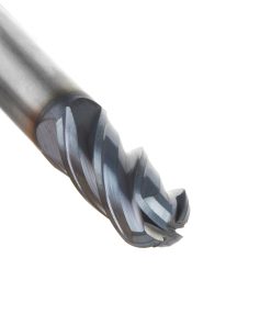 51802 High Performance Solid Carbide CNC Steel, Stainless Steel & Composite Cutting Variable Helix Spiral Ball Nose with AlTiN Coating 4-Flute x 3/8 Dia x 7/8 x 3/8 Shank x 2-1/2 Inch Long Up-Cut Router Bit/End Mill