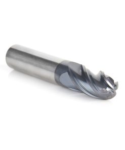 51804 High Performance Solid Carbide CNC Steel, Stainless Steel & Composite Cutting Variable Helix Spiral Ball Nose with AlTiN Coating 4-Flute x 1/2 Dia x 1 x 1/2 Shank x 3 Inch Long Up-Cut Router Bit/End Mill