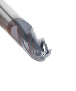 51804 High Performance Solid Carbide CNC Steel, Stainless Steel & Composite Cutting Variable Helix Spiral Ball Nose with AlTiN Coating 4-Flute x 1/2 Dia x 1 x 1/2 Shank x 3 Inch Long Up-Cut Router Bit/End Mill