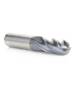 51806 High Performance Solid Carbide CNC Steel, Stainless Steel & Composite Cutting Variable Helix Spiral Ball Nose with AlTiN Coating 4-Flute x 1/2 Dia x 1-1/4 x 1/2 Shank x 3 Inch Long Up-Cut Router Bit/End Mill