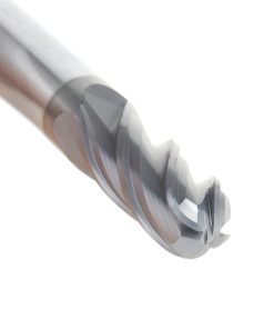 51806 High Performance Solid Carbide CNC Steel, Stainless Steel & Composite Cutting Variable Helix Spiral Ball Nose with AlTiN Coating 4-Flute x 1/2 Dia x 1-1/4 x 1/2 Shank x 3 Inch Long Up-Cut Router Bit/End Mill