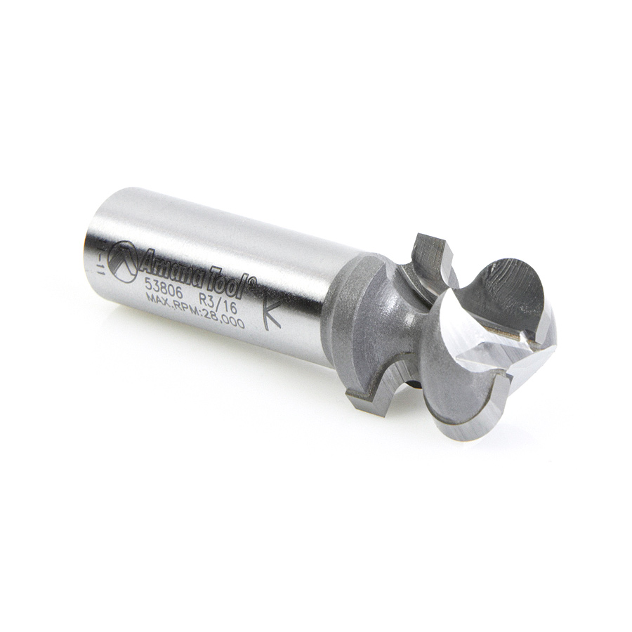 53806 Carbide Tipped Finger Grip 3/32 x 3/16 Radius x 3/4 Dia x 3/4 x 1/2 Inch Shank