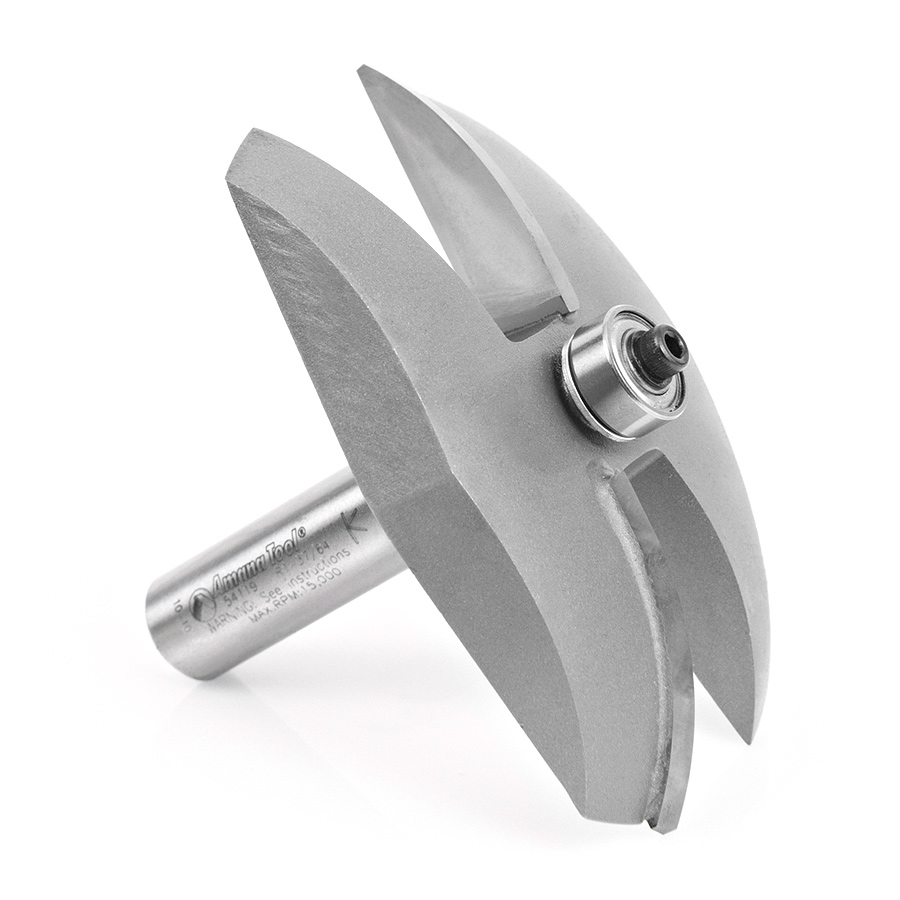 54119 Carbide Tipped Cove Raised Panel 1-9/16 Radius x 3-3/8 Dia x 1/2 x 1/2 Inch Shank