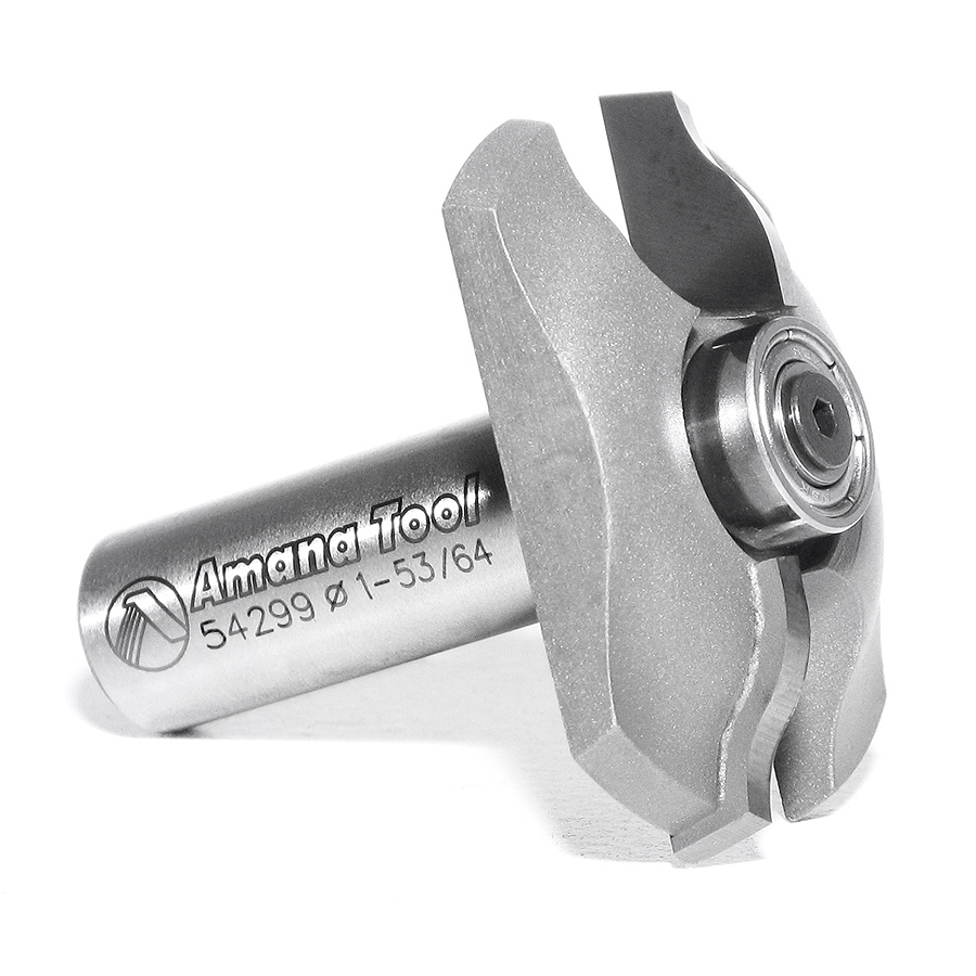 54299 Carbide Tipped Base Molding Ogee Edge Detail with BB 19/64 x 13/32 Radius x 1-53/64 Dia x 3/8 x 1/2 Inch Shank