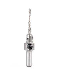 55122 Carbide Tipped 82 Degree Countersink with Slow Spiral Stepped Drill, #6 & #8 Screws 25/64 Dia x 5/32 Drill Dia x 5/16 Round Shank