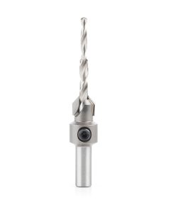 55124 Carbide Tipped 82 Degree Countersink with Slow Spiral Stepped Drill, #8 & #9-10 Screws 7/16 Dia x 11/64 Drill Dia x 5/16 Round Shank