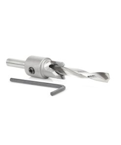 55140 Carbide Tipped Shankless Counterbore with Slow Spiral Drill, #20 Screw 5/8 Dia x 5/16 Drill Dia x 5/16 Drill Shank