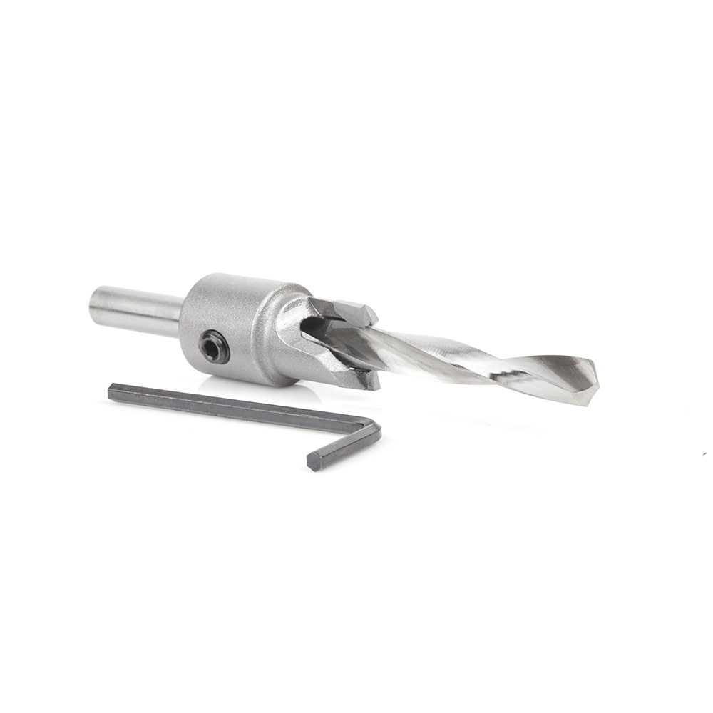 55140 Carbide Tipped Shankless Counterbore with Slow Spiral Drill, #20 Screw 5/8 Dia x 5/16 Drill Dia x 5/16 Drill Shank