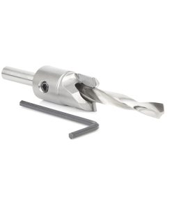 55141 Carbide Tipped Shankless Counterbore with Slow Spiral Drill, #20 Screw 3/4 Dia x 5/16 Drill Dia x 5/16 Drill Shank