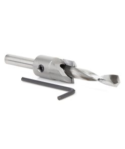 55142 Carbide Tipped Shankless Counterbore with Slow Spiral Drill, #24 Screw 3/4 Dia x 3/8 Drill Dia x 3/8 Drill Shank