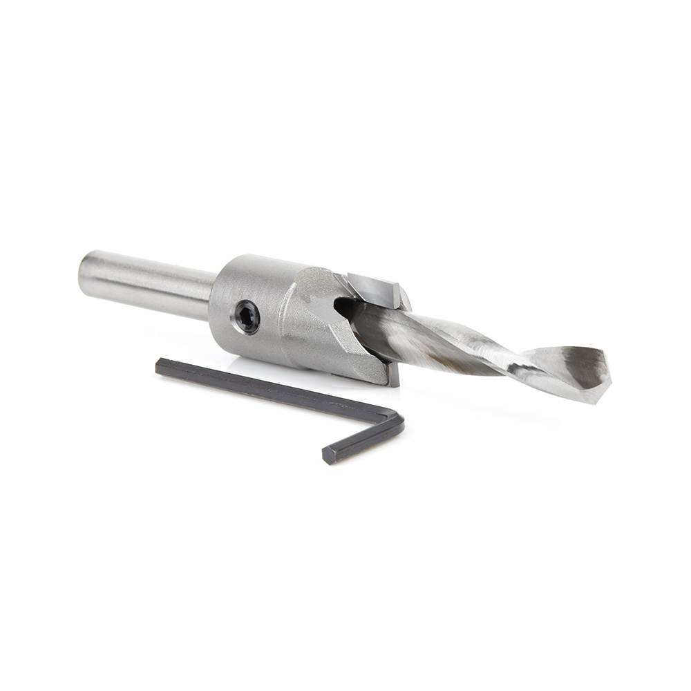 55142 Carbide Tipped Shankless Counterbore with Slow Spiral Drill, #24 Screw 3/4 Dia x 3/8 Drill Dia x 3/8 Drill Shank