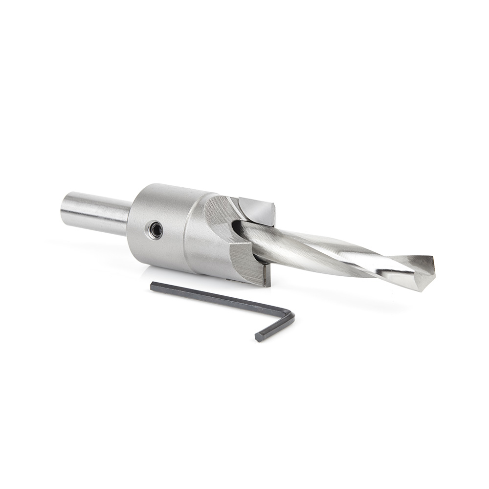 55145 Carbide Tipped Shankless Counterbore with Slow Spiral Drill, 1-1/8 Dia x 1/2 Drill Dia x 1/2 Drill Shank