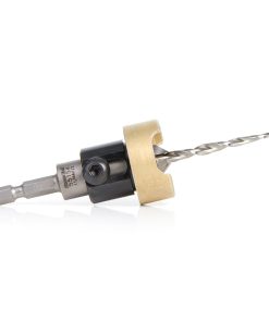 55154 Carbide Tipped 82 Degree Countersink with Tapered Drill and Adjustable Depth Stop with No-Thrust Ball Bearing, 1/2 Dia x 11/64 Drill Dia x 1/4 Inch Quick Release Hex Shank