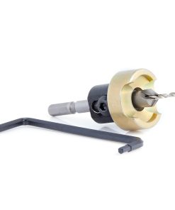 55160 Carbide Tipped 82 Degree Countersink with Adjustable Depth Stop and No-Thrust Ball Bearing, For Festool® CENTROTEC® System 3/8 Dia x 3/32 Drill Dia for Wood Screw #6