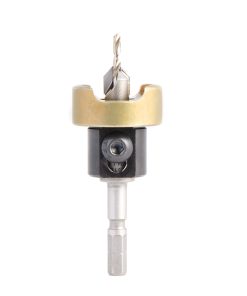 55162 Carbide Tipped 82 Degree Countersink with Adjustable Depth Stop and No-Thrust Ball Bearing, For Festool® CENTROTEC® System 3/8 Dia x 7/64 Drill Dia for Wood Screw #8