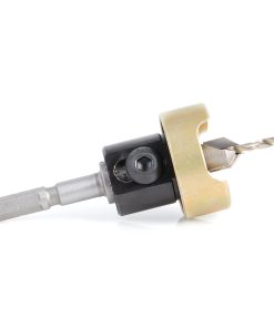 55162 Carbide Tipped 82 Degree Countersink with Adjustable Depth Stop and No-Thrust Ball Bearing, For Festool® CENTROTEC® System 3/8 Dia x 7/64 Drill Dia for Wood Screw #8