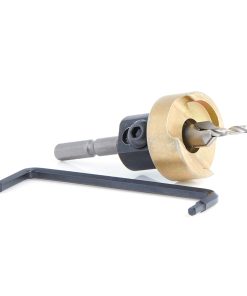 55164 Carbide Tipped 82 Degree Countersink with Adjustable Depth Stop and No-Thrust Ball Bearing, For Festool® CENTROTEC® System 3/8 Dia x 1/8 Drill Dia for Wood Screw #10