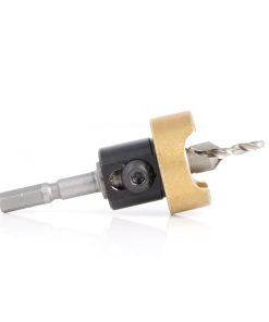 55166 Carbide Tipped 82 Degree Countersink with Adjustable Depth Stop and No-Thrust Ball Bearing, For Festool® CENTROTEC® System 3/8 Dia x 9/64 Drill Dia for Wood Screw #12
