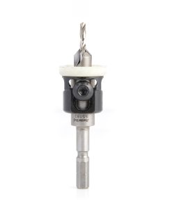 55182 Carbide Tipped 82 Degree Countersink with Adjustable Low Friction Depth Stop, For Festool® CENTROTEC® System 3/8 Dia x 1/8 Drill Dia for Wood Screw #10