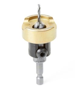 55225 Carbide Tipped 82 Degree Countersink with Adjustable Depth Stop and No-Thrust Ball Bearing 3/8 Dia x 3/32 Drill Dia x 1/4 Inch Quick Release Hex Shank for Wood Screw #6