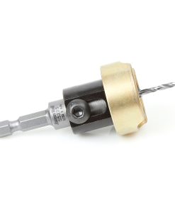 55225 Carbide Tipped 82 Degree Countersink with Adjustable Depth Stop and No-Thrust Ball Bearing 3/8 Dia x 3/32 Drill Dia x 1/4 Inch Quick Release Hex Shank for Wood Screw #6