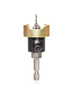 55226 Carbide Tipped 82 Degree Countersink with Adjustable Depth Stop and No-Thrust Ball Bearing, 3/8 Dia x 5/64 Drill Dia x 1/4 Inch Quick Release Hex Shank for Wood Screw #4