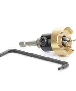 55226 Carbide Tipped 82 Degree Countersink with Adjustable Depth Stop and No-Thrust Ball Bearing, 3/8 Dia x 5/64 Drill Dia x 1/4 Inch Quick Release Hex Shank for Wood Screw #4