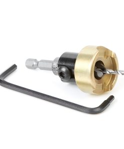 55227 Carbide Tipped 82 Degree Countersink with Adjustable Depth Stop and No-Thrust Ball Bearing, 3/8 Dia x 1/8 Drill Dia x 1/4 Inch Quick Release Hex Shank for Wood Screw #6