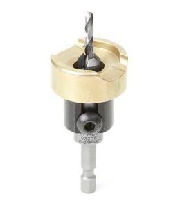 55228 Carbide Tipped 82 Degree Countersink with Adjustable Depth Stop and No-Thrust Ball Bearing, 3/8 Dia x 9/64 Drill Dia x 1/4 Inch Quick Release Hex Shank for Wood Screw #12