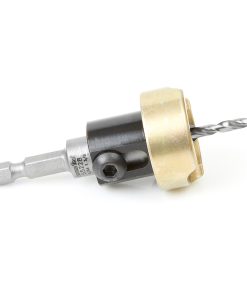 55228 Carbide Tipped 82 Degree Countersink with Adjustable Depth Stop and No-Thrust Ball Bearing, 3/8 Dia x 9/64 Drill Dia x 1/4 Inch Quick Release Hex Shank for Wood Screw #12