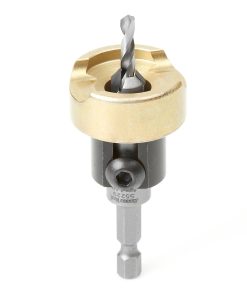 55229 Carbide Tipped 82 Degree Countersink with Adjustable Depth Stop and No-Thrust Ball Bearing, 3/8 Dia x 5/32 Drill Dia x 1/4 Inch Quick Release Hex Shank for Wood Screw #12-14