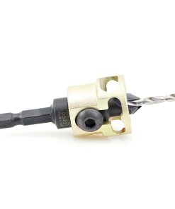 55237 Carbide Tipped Adjustable Countersink with Depth-Stop 3/8 Dia x 49 Degree Angle x 1/4 Shank Includes Repl. Drill Bit 630-226