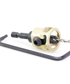 55237 Carbide Tipped Adjustable Countersink with Depth-Stop 3/8 Dia x 49 Degree Angle x 1/4 Shank Includes Repl. Drill Bit 630-226