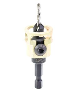 55237 Carbide Tipped Adjustable Countersink with Depth-Stop 3/8 Dia x 49 Degree Angle x 1/4 Shank Includes Repl. Drill Bit 630-226