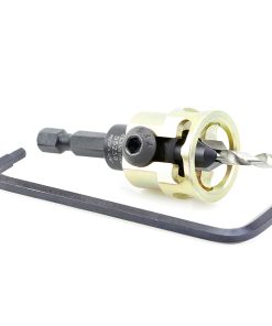 55239 Carbide Tipped Adjustable Countersink with Depth-Stop 3/8 Dia x 49 Degree Angle x 1/4 Shank Includes Repl. Drill Bit 630-230