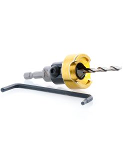 55240 Carbide Tipped 82 Degree Countersink with Adjustable Depth Stop and No-Thrust Ball Bearing, 1/2 Dia x 11/64 Drill Dia x 1/4 Inch Quick Release Hex Shank for Wood Screw #14-16