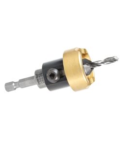 55242 Carbide Tipped 82 Degree Countersink with Adjustable Depth Stop and No-Thrust Ball Bearing, 1/2 Dia x 3/16 Drill Dia x 1/4 Inch Quick Release Hex Shank for Wood Screw #16