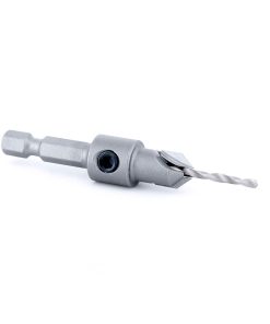 55262 Carbide Tipped 82 Degree Countersink 3/8 Dia x 49 Deg x 1/4 Quick Release Hex Shank for Wood Screw #6