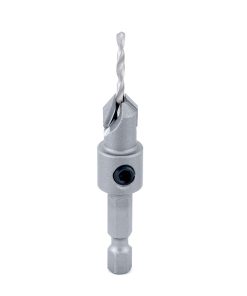 55262 Carbide Tipped 82 Degree Countersink 3/8 Dia x 49 Deg x 1/4 Quick Release Hex Shank for Wood Screw #6