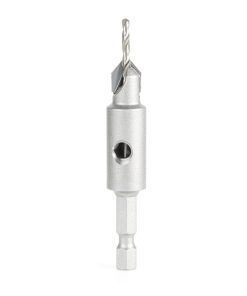 55271 Replacement Carbide Tipped Countersink with Slow Spiral HSS M2 Drill for #4 Size Screw 3/32 Drill Dia x 1/4 Hex Shank for #55225 Adjustable No-Thrust Countersink